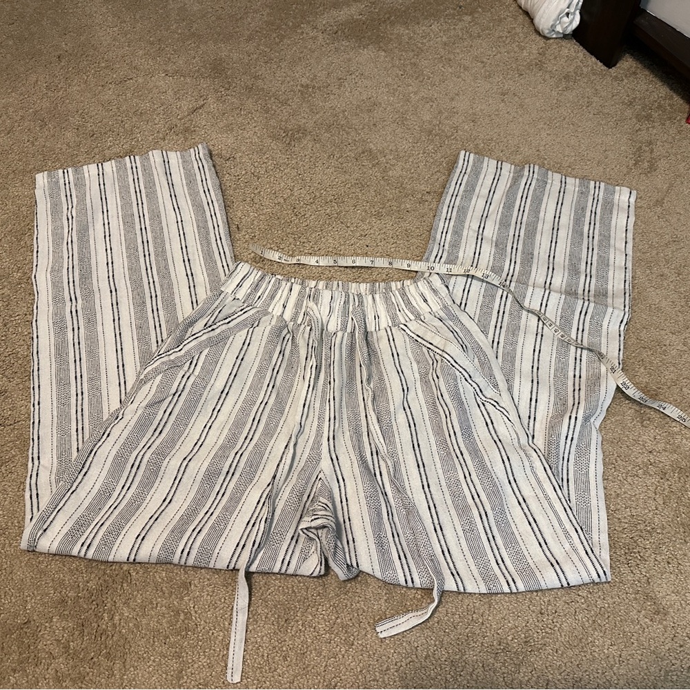Striped Wide-Leg Pants